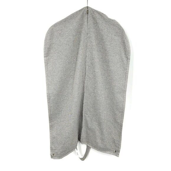 Brunello Cucinelli Grey Fabric Garment Bag 21x32 Zippered Snaps Handles - Picture 4 of 4